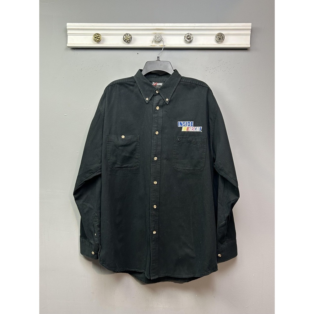 NASCAR Inside NASCAR Shirt Mens Large Black Button Front Racing Chase Authentics